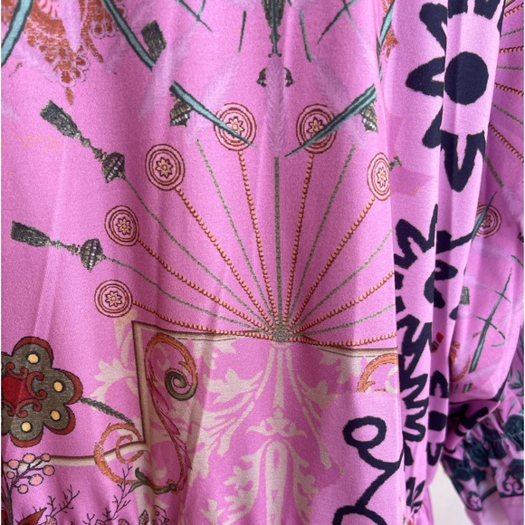 SOLD-PINK DAISY Comfy Purple Floral Geometric Pattern Easy Care Dress 2X New - Picture 7 of 11